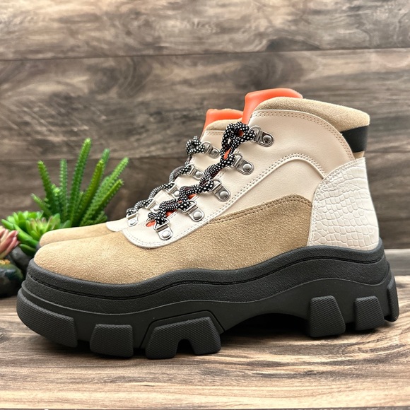 NIB Steve Madden Vermont Leather Platform Hiker Combat Boots 8M - Picture 4 of 11